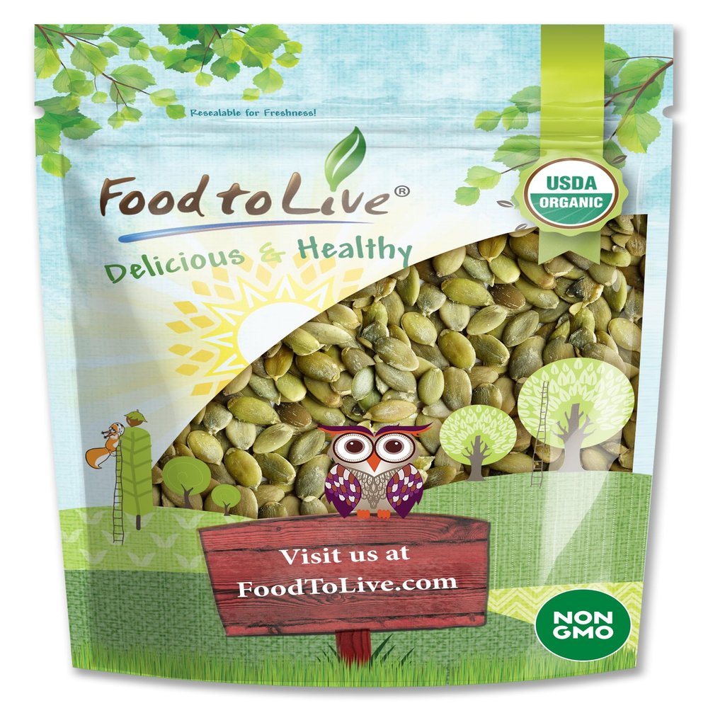 Food to Live Organic Sprouted Pumpkin Seeds with Himalayan Salt, 4 Pounds Non-GMO, Lightly Salted, Raw, Kosher, Keto and Paleo Friendly, Vegan, Bulk. Highly Nutritious. Great for Snacking and Soups