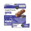 Simply Protein - Cookies and Crme Dipped Bars, 20 Count - Plant Based Protein Snack Bars - Snacks for Kids - 6g Protein, 3g Sugar, 100 Calories - Vegan, Gluten Free, Non GMO, Kosher - 4 Boxes view 1
