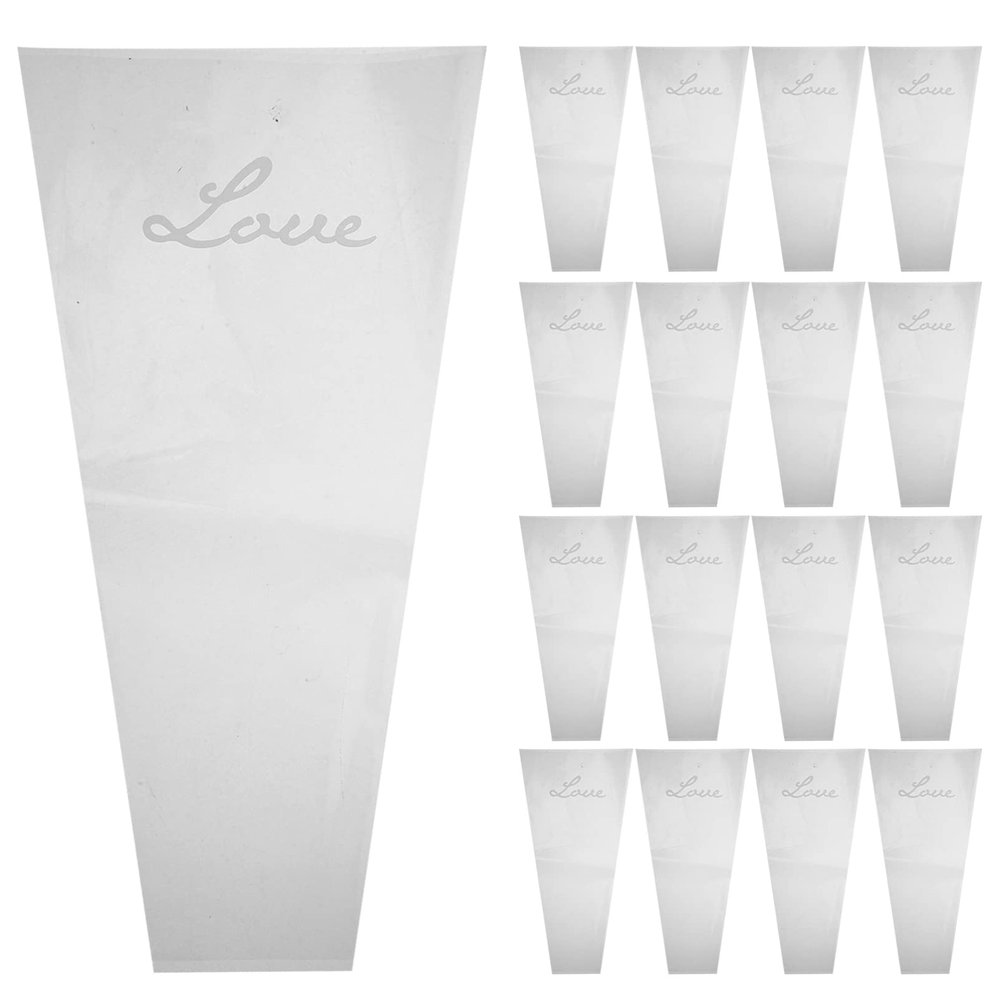 Didiseaon 50pcs Flower Bouquet Bag Plastic Wrapping Bags Clear Floral Bouquet Sleeve Disposable Cellophane Sleeves Transparent Flower Packaging for Wedding Birthday