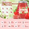 (18 OZ) Irish Sea Moss Gel Raw Vegan Strawberry Flavor 102 Vitamins and Minerals Wild Harvested Non-GMO Immune Defense Booster Thyroid Digestive Support view 2