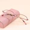 FREAZE Red Half Frame Eyeglasses Fashion Women Reading Glasses Multifocus Computer Readers Sturdy Metal Hinge Light Weight 3.0x (Color : Pink, Size : +3.5) view 1