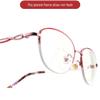 FREAZE Red Half Frame Eyeglasses Fashion Women Reading Glasses Multifocus Computer Readers Sturdy Metal Hinge Light Weight 3.0x (Color : Pink, Size : +3.5) view 4