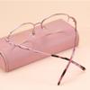 FREAZE Red Half Frame Eyeglasses Fashion Women Reading Glasses Multifocus Computer Readers Sturdy Metal Hinge Light Weight 3.0x (Color : Pink, Size : +2.5) view 2
