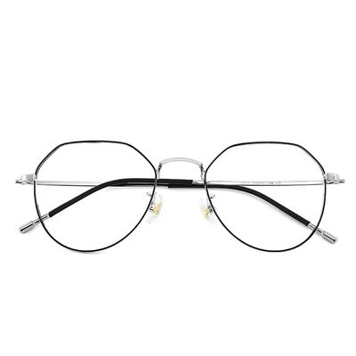 FREAZE Rose Gold Frame Eyeglass For Women Fashion Multilateral Reading Glasses Light Weight Titanium Eyeglasses Comfort Sturdy (Color : Silver, Size : 3.0x)