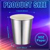 Amyhill 100 Pcs Disposable Silver Drinking Party Paper Cups 9 oz Iridescent Disco Lasering Cups for Hot Cold Drink Tea Coffee Cocktail for Home, Restaurant, Store and Cafe Party Supplies view 2
