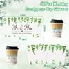 Haooryx Wedding Coffee Cups Sleeves - 50Pcs Eucalyptus Greenery Coffee Tea Cold Drinks Beverage Cup Sleeves Holder Disposable Greenery Kraft Paper Kit 12oz & 16oz Wedding Anniversary Party Supplies view 2