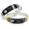 Caramel Medical Alert Bracelets for Men | Personalized Medical Bracelets for Women with Adjustable Wristband in Silver or Gold view 1