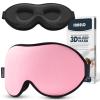 INNELO Sleep Mask for Side Sleeper, Eye Mask Sleeping Women Men, 100% Light Blocking 3D Contoured Cup Sleeping Mask Soft No Eye Pressure Cover Blindfold Night Shade for Travel Nap Yoga, Pink view 1