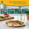 ECO SOUL 9 Inch Compostable Disposable Paper Plates [1000 Pack] Food Safe 100% Virgin Bagasse Pulp Heavy Duty Biodegradable Microwave Safe Large Round Dinner Plate for Party, Picnic & BBQ (Brown) view 3
