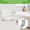 Wall Mounted Shower Seat  16IN Teak Fold Down Shower Seat for Elderly, Disabled & Pregnant Women  Sturdy Shower Benches for Inside Shower with 400LB Capacity  2026 Premium White Shower Bench view 3
