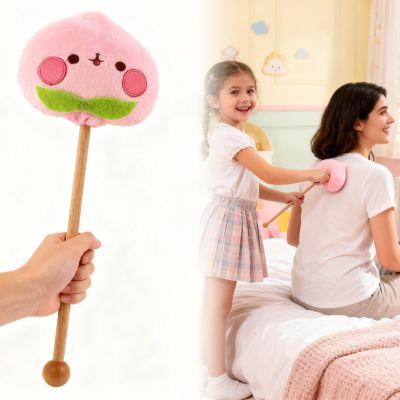 Milisten Cartoon Massage Hammer Back Massager Stick with Fruit Pattern Wooden Handle Portable Manual Muscle Relaxer for Office Home and Travel 13.77X4.72X2.36 Inches