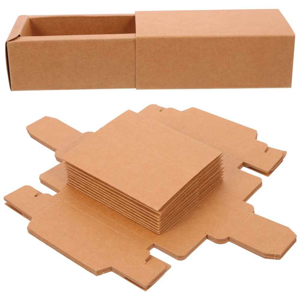 FOMIYES 10pcs Kraft Paper Lipstick Boxes Folding Cosmetic Packing Storage for Elegant Design for Lip Balm and and Portable Wrap Box