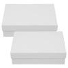 SEWACC 2pcs Kraft Paper Box with Lid Rectangle Paper Boxes for Birthday Wedding 2023 New Year Valentines Easter Party view 1