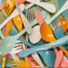 KNORK Eco 12 Piece (Fork, Knife, Spoon) Plant Based Cutlery Bamboo Reusable Flatware Set, (Mint, coral, white, gray) view 2