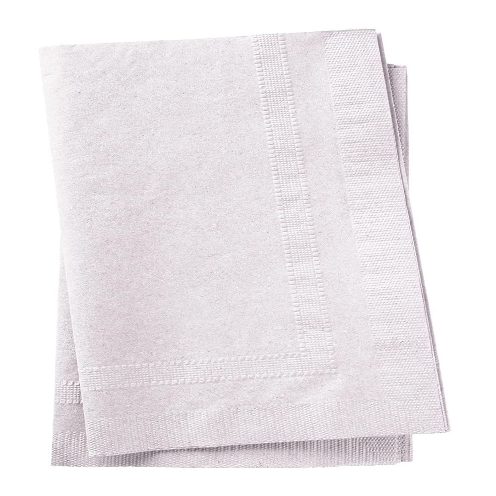 17" x 15"- 2 Ply White Dinner Napkins- Case of 3,000ct