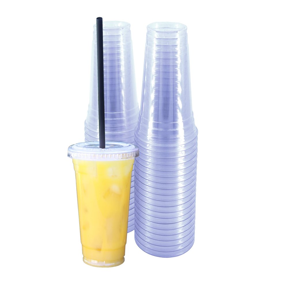 Miley Supply [50 Count] 14 oz. Clear Plastic Cups - 50 pcs