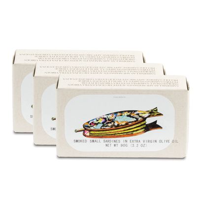 Smoked Small Sardines in Extra Virgin Olive Oil by Jose Gourmet, Wild Caught Portuguese Sardines, Canned Fish in Olive Oil, Omega 3, Fair Trade, 125g Can, Pack of 3