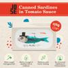 Canned Sardines in Tomato Sauce by Jose Gourmet, Wild Caught Portuguese Sardines, Canned Fish in Tomato Sauce, Omega 3, Fair Trade, 125g Can, Pack of 8 view 2