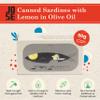 Canned Sardines with Lemon and Olive Oil by Jose Gourmet, Wild Caught Portuguese Sardines, Canned Fish in Olive Oil, Omega 3, Fair Trade, 125g Can, Pack of 3 view 3