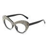 2pcs Transition Photochromic Bifocal Reading Glasses for Women rhinestone Cat Eye Magnifier Presbyopia Sunglasses Readers (2pcs-black&blue, 3, multiplier_x) view 3