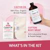 Pure Castor Oil Pack Kit, Large Hexane-Free Cold-Pressed in Glass Bottle with Adjustable Reusable Organic Cotton Wrap for Detox and Wellness (1 of Each) by M3 Naturals view 4