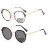 2 Pack Transition Photochromic Bifocal Reading Glasses for Women computer Fashion round Readers Sunglasses (2pcs-black&leopard, 3.75, multiplier_x) view 1