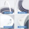2 Pack Collapsible Buckets 10L 2.6 Gallon Cleaning Bucket Mop Bucket Folding Foldable Portable Small Plastic Water Supplies for Outdoor Garden Camping Fishing Car Wash Space Saving Grey and Blue view 4
