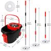 Spin Mop and Bucket with Wringer Set on Wheels, 360 Spinning Mop Bucket System with 3 Microfiber Mop Replacement Heads and 61" Stainless Steel Adjustable Handle for Floor Cleaning (25QT) view 2