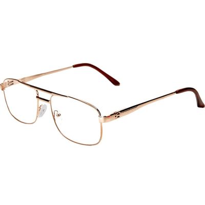 FREAZE Aviator Eyeglasses Trendy Large Frame Reading Glasses Unisex Computer Readers Metal Frame Black/Gold 1.0-3.5x (Color : Gold, Size : 2.5x)