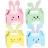 24 Pack Bunny Eggs Gift Box with Handle - Easter Basket Containers for Kids, Home School Classroom Party Favor Decorations view 1