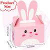 24 Pack Bunny Eggs Gift Box with Handle - Easter Basket Containers for Kids, Home School Classroom Party Favor Decorations view 2