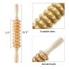 Deston 2 in 1 Wooden Back Massager Roller Rope & Handheld Roller Massager Stick, Relax Fascia, Cellulite, Muscle, Back & Abdomen, Therapy Lymphatic Anti Cellulite Muscle Recovery Massage Tool view 3