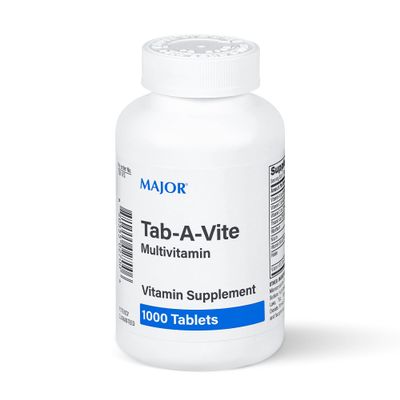 MAJOR Tab-A-Vite Multivitamin Tablets - Gluten-Free Multivitamin for Adults, Supports Overall Health, Multimineral Supplement, 1000 Count