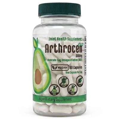 Arthrocen EVO Vegan Joint Health Supplement, 300Mg Avocado Soy Unsaponifiable, 60 Day Supply, One Capsule Per Day (2 Months)
