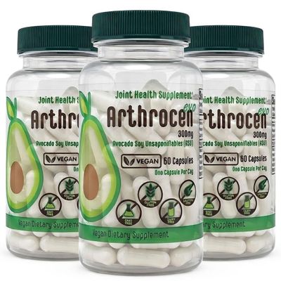 Arthrocen EVO Vegan Joint Health Supplement, 300Mg Avocado Soy Unsaponifiable, 60 Day Supply, One Capsule Per Day (6 Months)