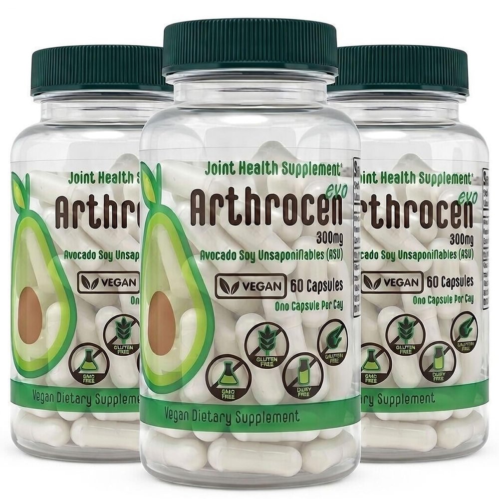 Arthrocen EVO Vegan Joint Health Supplement, 300Mg Avocado Soy Unsaponifiable, 60 Day Supply, One Capsule Per Day (6 Months)