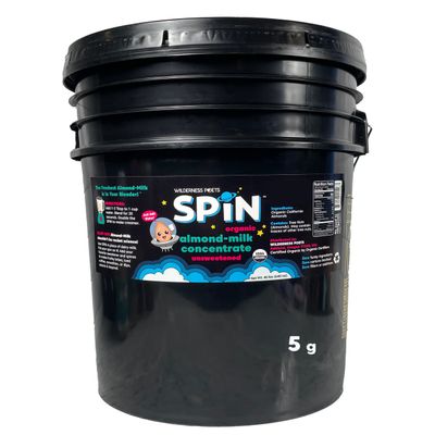 Wilderness Poets SPiN, Organic Almond Milk Concentrate (Unsweetened) - Make Almond Milk or Non-Dairy Creamer for Coffee, Tea, Lattes, Smoothies and Vegan Desserts (640 Ounce - 40 Pound)