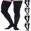 (3 Pairs) ABSOLUTE SUPPORT Made in USA - Compression Socks for Nurses and Pregnant Women 20-30mmHg with Circulation - Cotton Knee Hi for Men & Woman 20-30mmHg with Closed Toe - White & Black & Beige view 4