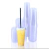 Miley Supply [50 pack] 16 oz. Clear Plastic Cups With Flat Lids - 50 Set view 1