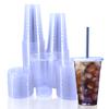 Miley Supply [100 pack] 24oz. Clear Plastic Cups With Flat Lids - 100 Set view 1