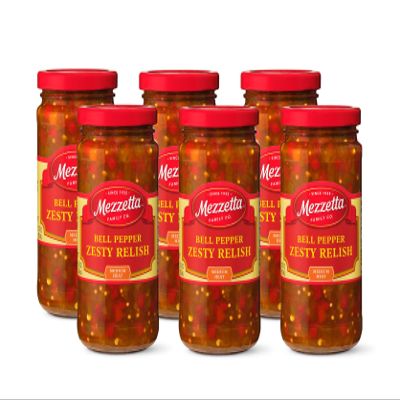 Mezzetta Zesty Relish with California Bell Peppers and Jalapenos - Perfect for Sandwiches, Burgers, Brats & Franks - Sweet & Spicy Flavor - Made with Fresh Jalapeno Peppers - 100% Local Ingredients