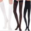 (3 Pairs) Made in USA - Circulating Dress Compression Socks 20-30 mmHg for Women & Men - Knee Hi Firm Support Stockings for Nursing Travel Flight Work - White & Brown & Black view 1