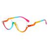 2pcs half frame Transition Photochromic Bifocal Reading Glasses for Women Cat Eye Bling Rhinestone reading Glasses (2PCS-rainbow&clear rainbow, 2, multiplier_x) view 3
