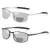 2pcs Transition Photochromic Bifocal Reading Glasses Men Sports Hyperopia Eyeglasses Women Square Presbyopic Sunglasses (2pcs-black&gold, 0, multiplier_x) view 1