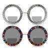 2pcs round Diamond Reader Oversized Bling Rhinestone Bifocal Reading Glasses Women Transition Photochromic Sunglasses (2pcs-white&colourful, 2.75, multiplier_x) view 1