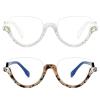 2pcs half frame Transition Photochromic Bifocal Reading Glasses for Women Cat Eye Bling Rhinestone reading Glasses (2pcs-flower&AB, 4, multiplier_x) view 4