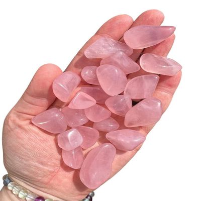 1 lb Rose Quartz Tumbled Polished Stones - Natural Healing Crystals for Reiki, Chakra Balancing, Meditation, Wicca, and Dcor | Bulk 1/2 lb Polished Gemstone Nuggets Perfect Healing Gift
