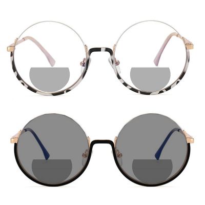 2pcs outdoors Transition Sunglasses Photochromic Bifocal Reading Glasses Women Men Fashion Readers Sunglasses (2PCS-black&leopard, 4, multiplier_x)