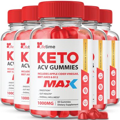 (5 Pack) Lifetime Keto Max Gummies - Official Formula, Vegan, Non GMO - Lifetime Keto Plus acc Gummies, Life Time Gummies with Lifetime Gummies , Vitamin B12, Beet Root, Pomegranate (300 Gummies)