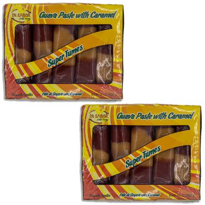 VALUE 2-PACK - 2 Super Tumes Bundle - Includes Two Packs of 10 Individually wrapped Bocadillo Super Tumes, Guava Paste with Caramel SU SABOR - Comes in Despensa Colombiana Bag! (Pack of 2 Bocadillo Boxes, 10 Units each)